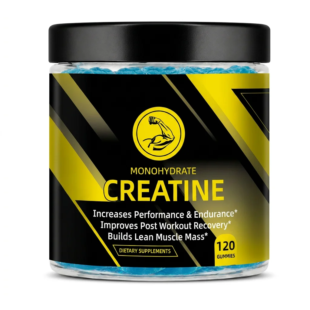 120 Pcs Creatine Monohydrate Gummies Chewable Daily Workout Nutritional Supplement