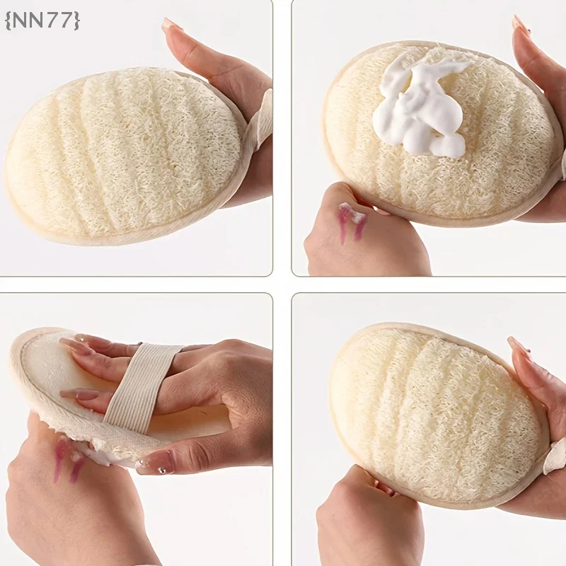 

【Ja】Soft Bath & Shower Exfoliating Tool - Natural Loofah Body Sponge, Brush Cleaner Pad for Skin Care and Puff
