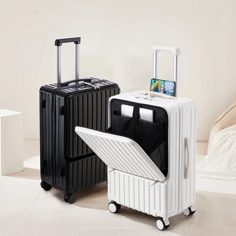 

Luggage new large-capacity trolley case durable universal wheel Suitcase Portable Travel Case With Cup Holder USB Charging Port
