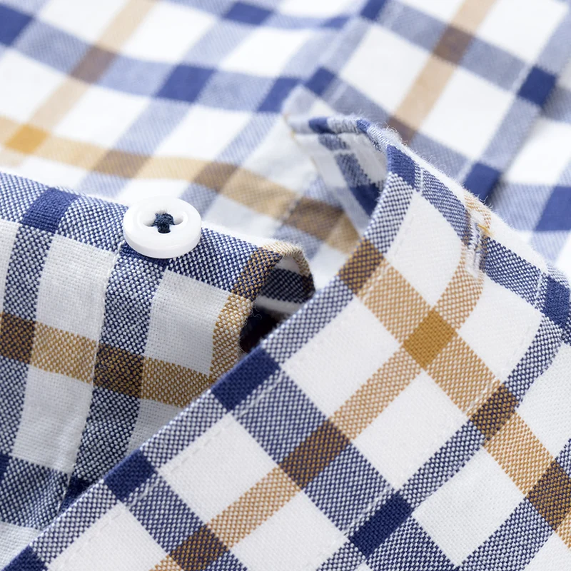 Quality New 100% Cotton Oxford Shirt Long Sleeve For Men\'s Social Dress Shirts Soft Comfortable Regular Fit Casual Man Clothing
