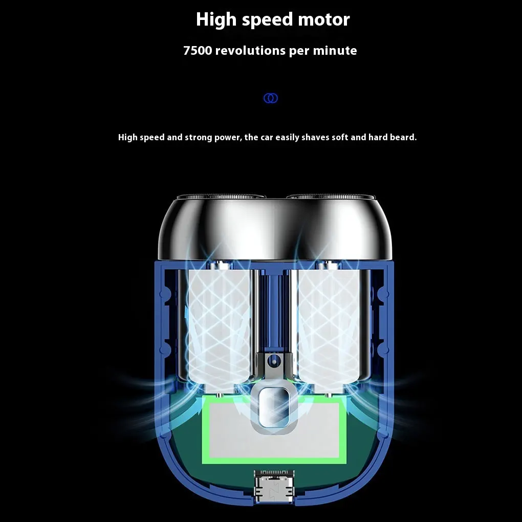 Mini Double Head Electric Shaver USB Rechargeable Waterproof Travel Rotary Razor Portable Men Hair Beard Trimmer Electric Razor