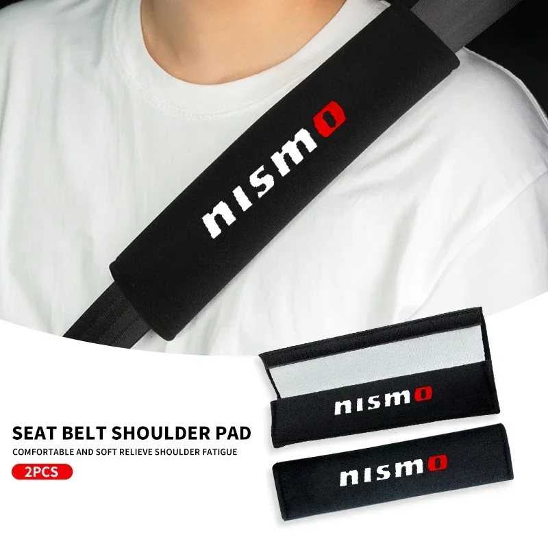 Fashion Car styling Car Seat Belt Covers Cotton Shoulder Pads For Nismo Nissan Tiida Teana Skyline Juke X-trail Almera Qashqai