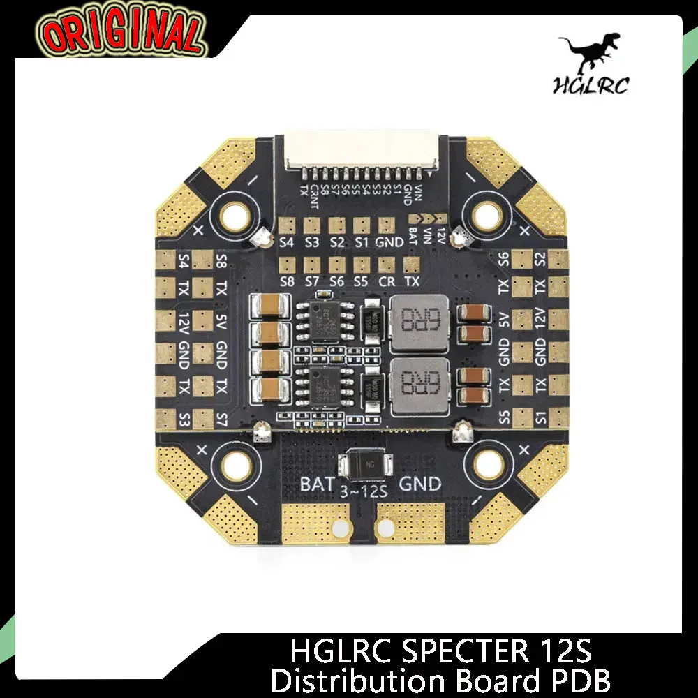 

HGLRC SPECTER 12S PDB Сильноточный поддерживает 12S LiPo, совместимый с SPECTER 90A ESC для RC FPV-дронов