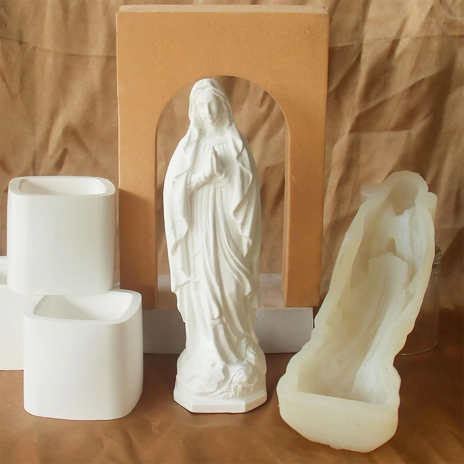 Gipsstatue der Jungfrau Maria, Silikonform, DIY, Aromatherapie, Kerzen, Seife, dekorative Werkzeuge, Bastelbedarf, Heimdekoration