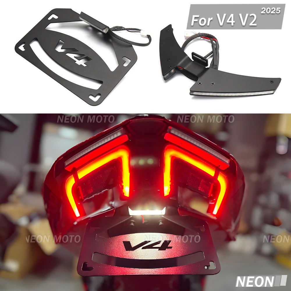 

For Ducati Panigale/Streetfighte V2 V4 V4S Motorcycle Accessories LED License Plate Holder Bracket Tailstock Frame Bracket 2025+