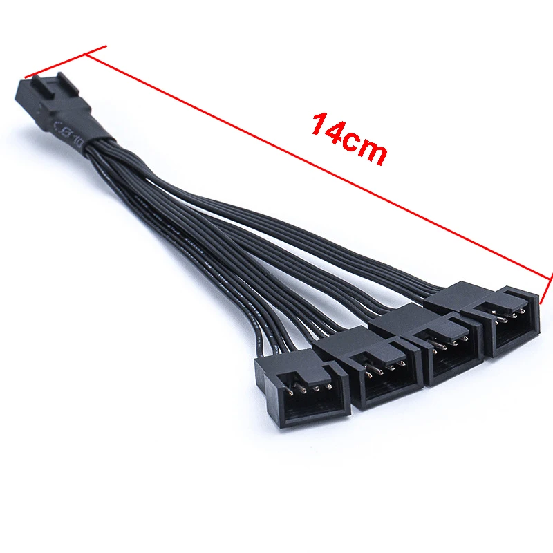 Motherboard 4-pin Adapter Cable Divide Into Four Extension Cord PWM 4pin Adapter Cable Extension Line Multi-fan Thermostat ﻿ ﻿