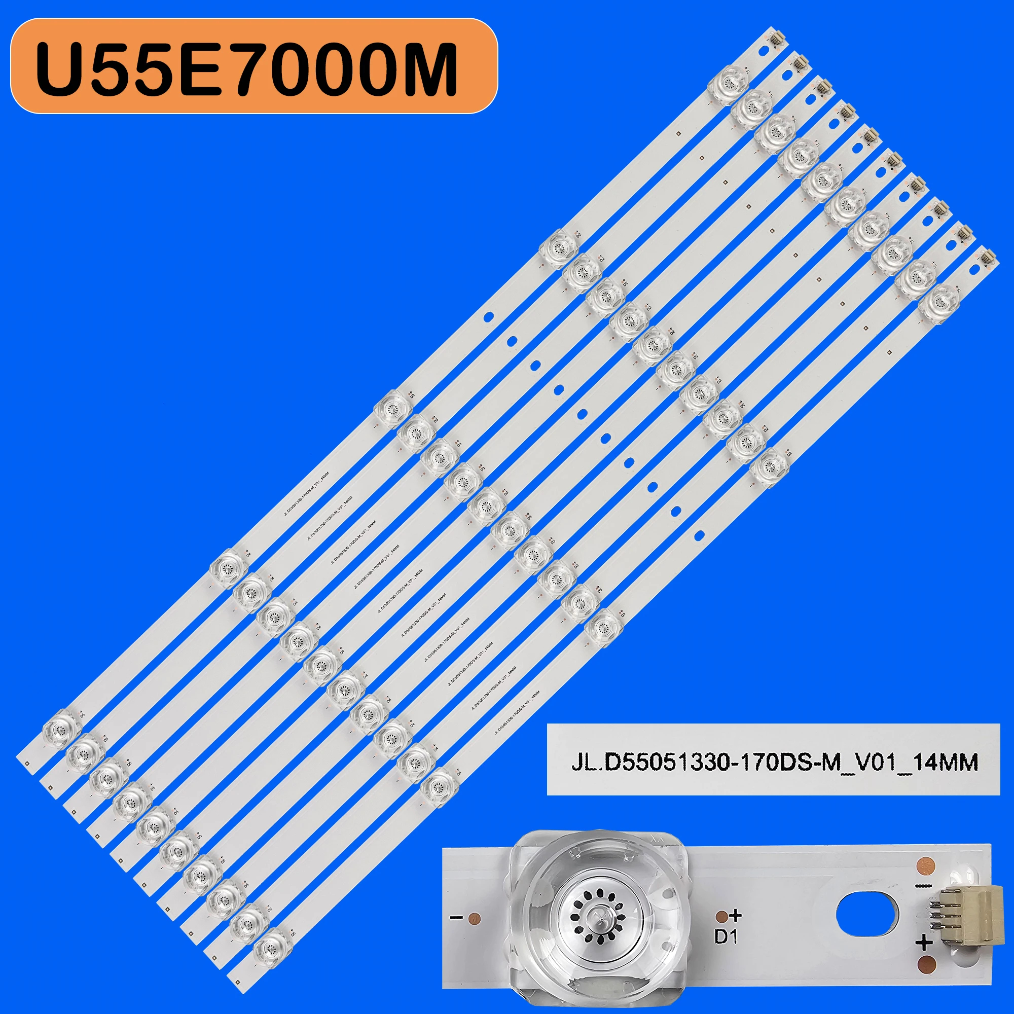 

LED Backlight Strio JL.D55051330-170DS-M_V01_14MM For U55E7000M 55T7U DLED55MXY 10X5 2002 B2-55C-3030-0D20-10X5-557X12-201204-B
