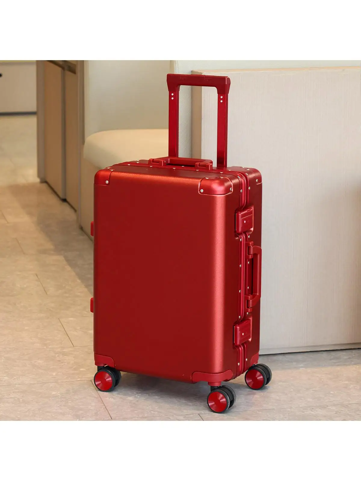 

Свадебный дорожный чемодан с алюминиевой рамой, красный свадебный чемодан для невесты, большая женская дорожная сумка с тягой 20, 24, 26 ...