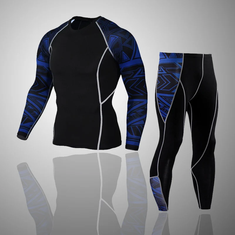 Ropa interior térmica de invierno para hombre, capa Base, ropa deportiva de compresión para correr, Rashgarda MMA, chándal de manga larga para Fitness