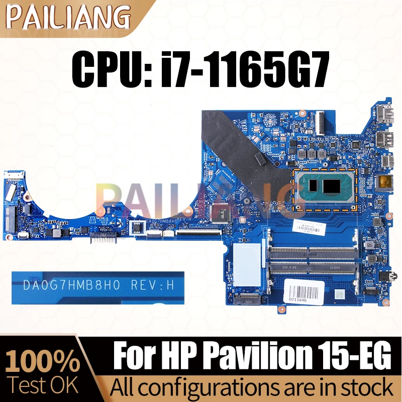 For HP Pavilion 15-EG Notebook Mainboard DA0G7HMB8H0 i7-1165G7 i7-1195G7 M74949-601 M16350-601 Laptop Motherboard Full Tested