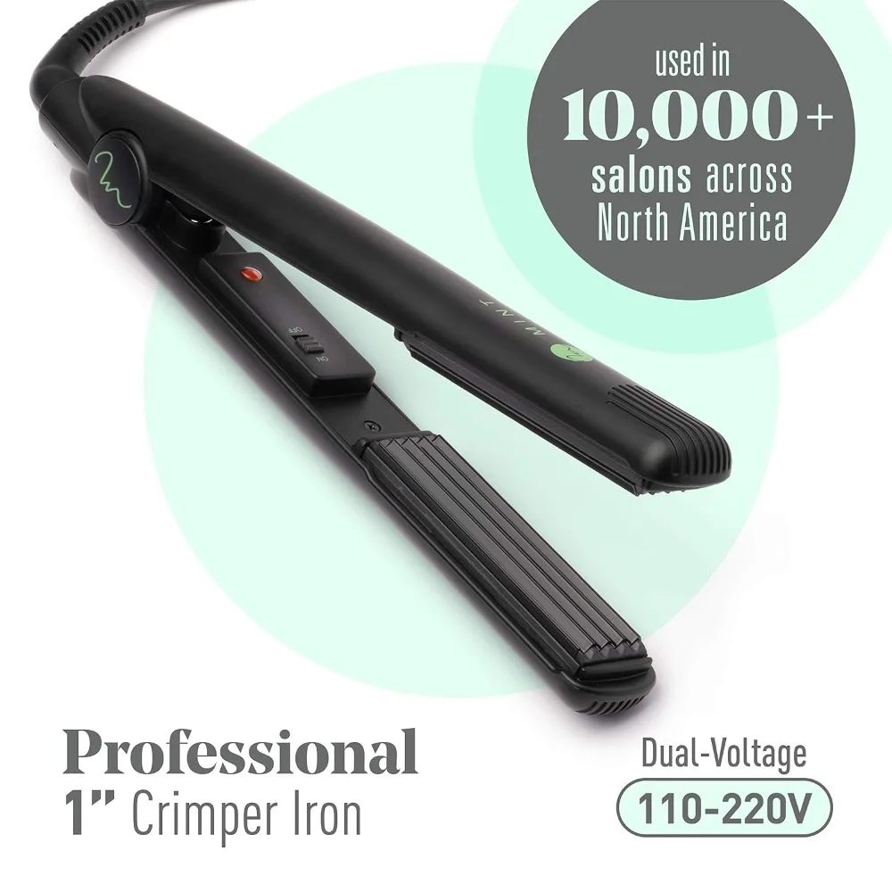 Professional 1-Inch Hair Crimper Iron - Deeper Ceramic Plates for Fast Root Volumizing & Crimping - Dual Voltage Travel Ready - view 2