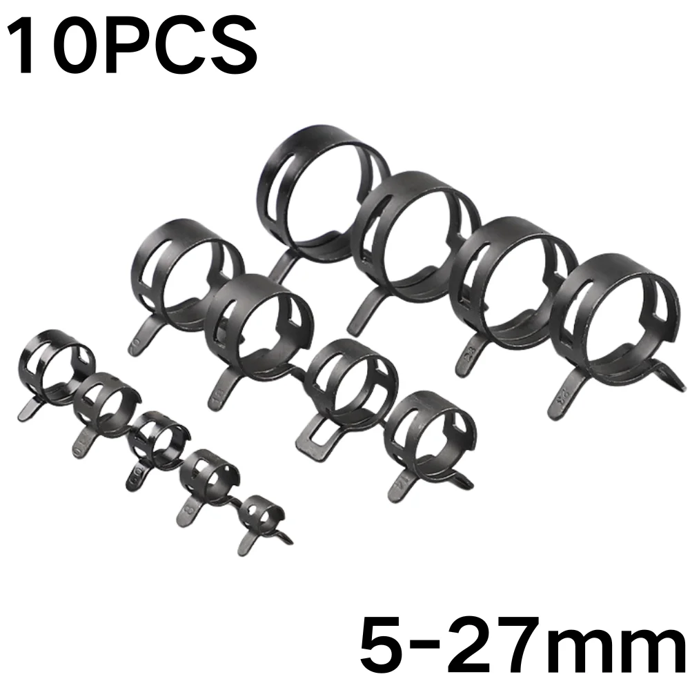 10Pcs 5mm-27mm For Choose Fuel Spring Clip Vacuum Silicon Hose Clamp Autos Spring Clip Fuel Oil Water Hose Pipe Tube Clamp