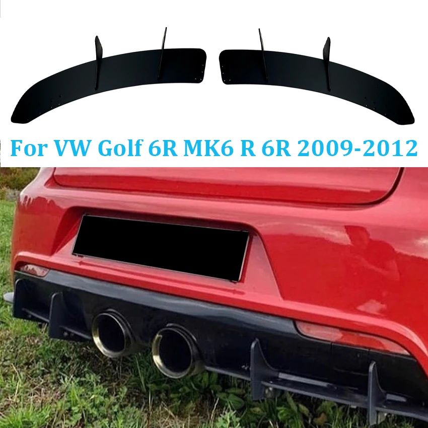 

For VW Golf 6 MK6 R 2008 To 2013 Car Rear Bumper Diffuser Tail Splitter Spoilers Protector Guard Lip Glossy Black ABS Kit