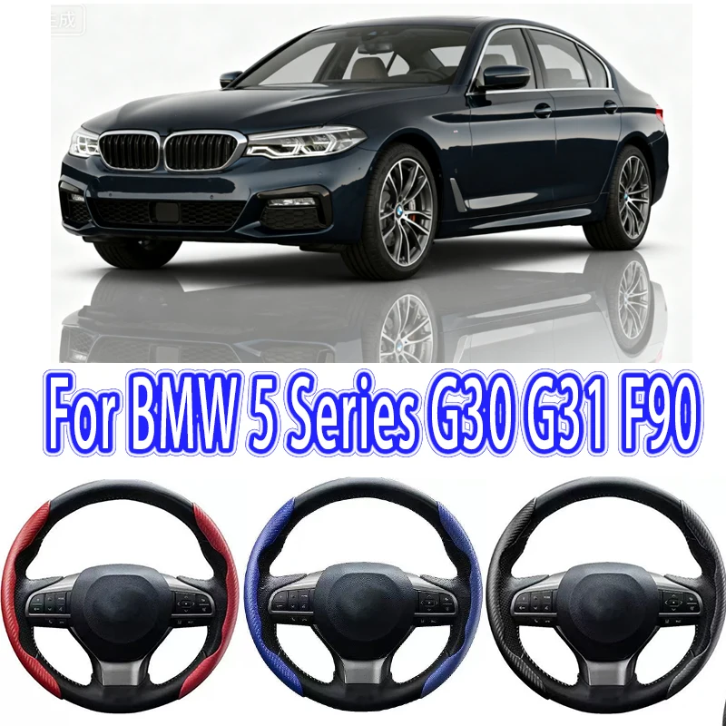 

For BMW 5 Series G30 G31 F90 Car Steering Wheel Cover 38CM Anti-Slip Suede Steering Wheel Cover Auto Decoration Accessory
