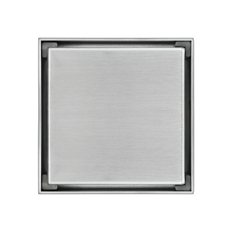 Tile Insert Square Stainless Steel Floor Drain 100X100mm Waste Grates Bathroom Invisible Shower Drain Odor-Proof