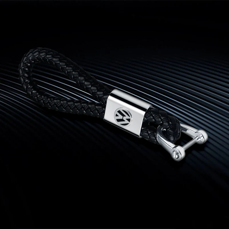 Car Emblem Stying Metal Braided rope Keychain Car Trinket Accessories For Volkswagen VW Golf 6 7 Jetta Polo Caddy GTI Bora MK7