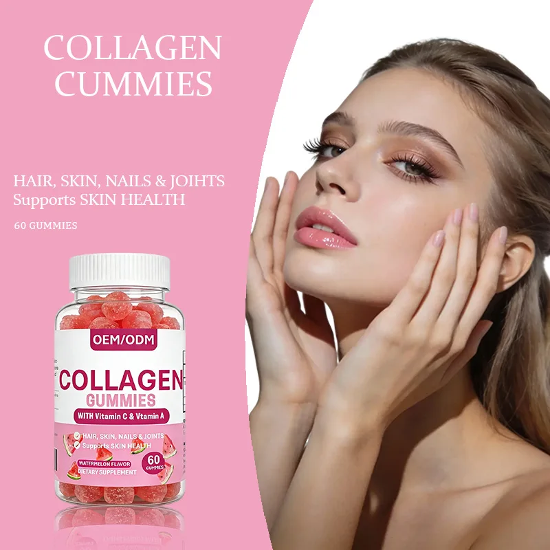 

Collagen gummies supplement vitamin nutrition and promote healthy nails, skin, and hair
