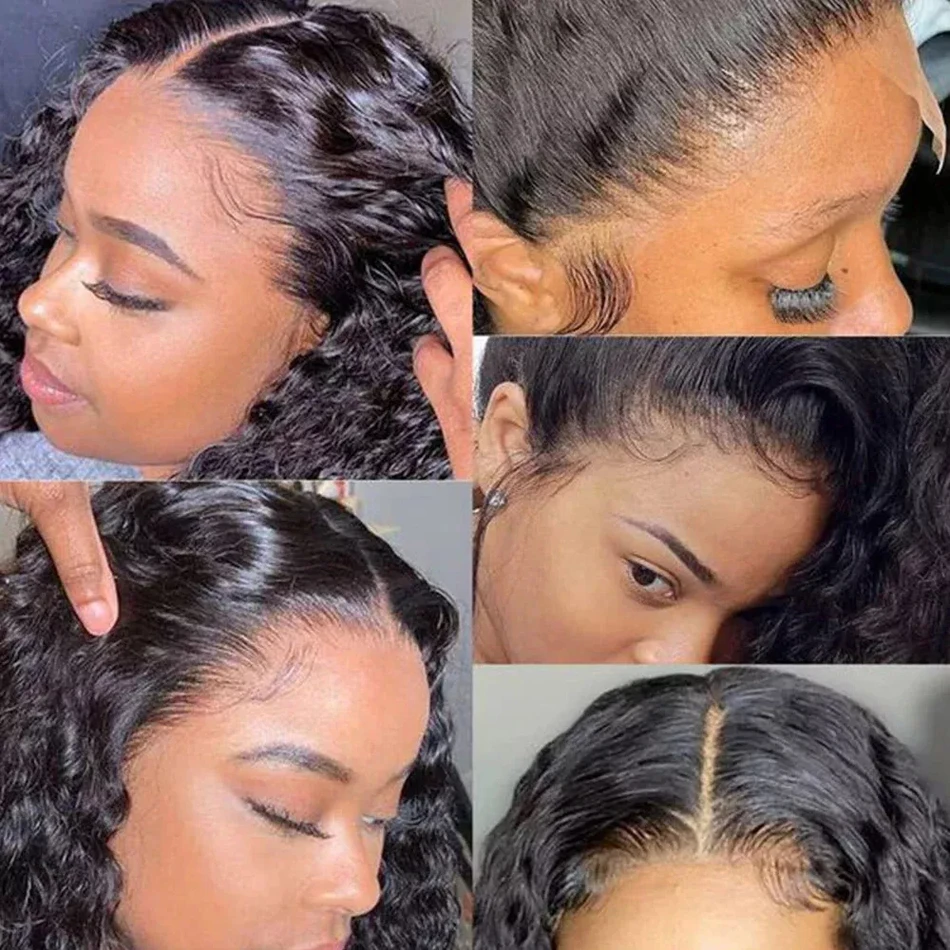 Deep Wave Curly 250 Density HD Lace Frontal 13x4 Glueless 13x6 Water Wave Wig Pre Plucked 30 40 Inch Human Hair Lace Front Wigs image 5