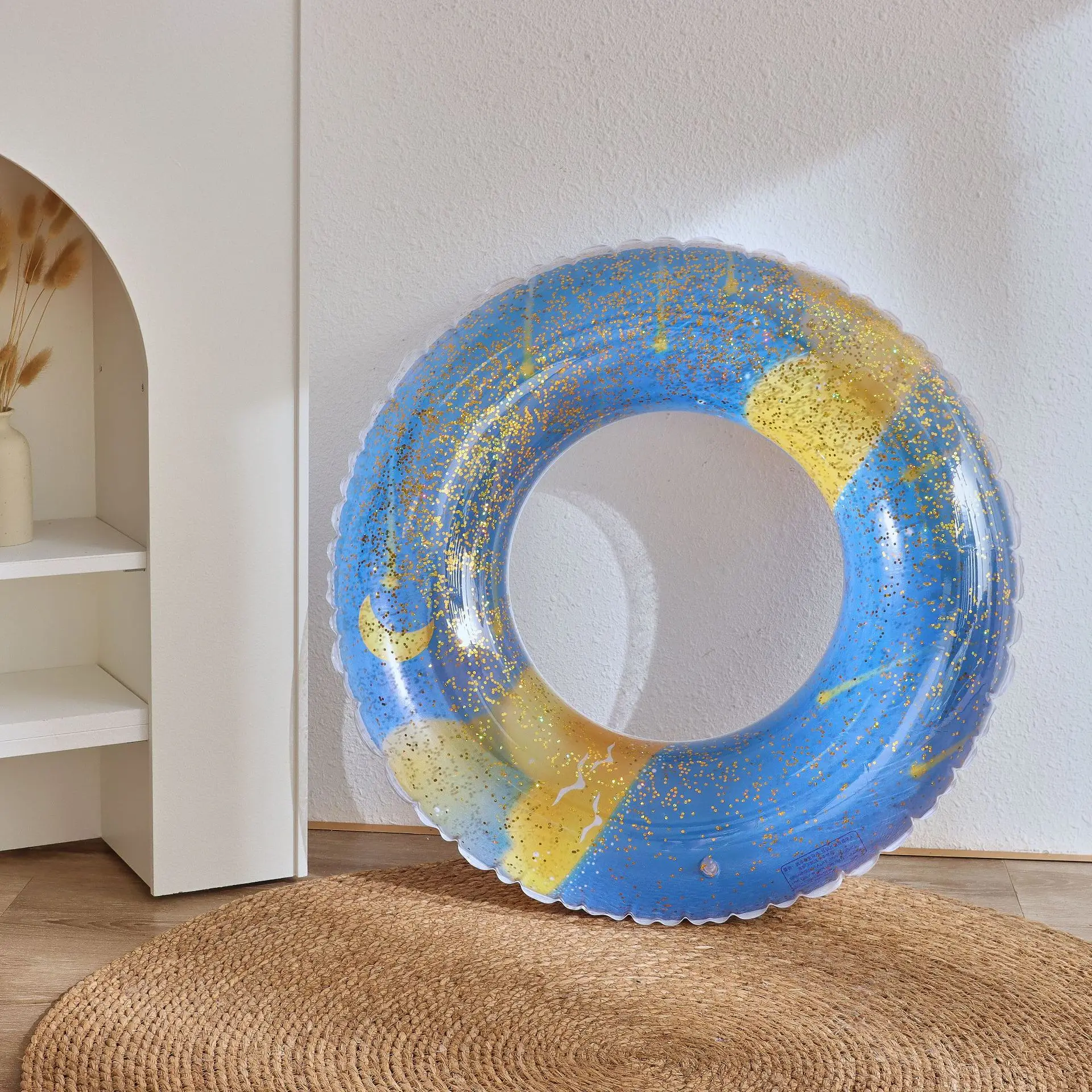 مطرزة السماء المرصعة بالنجوم بالون سباحة مستدير قابل للنفخ تجمع تعويم للكبار الاطفال السباحة دائرة حلقة فراش للعب حمام سباحة