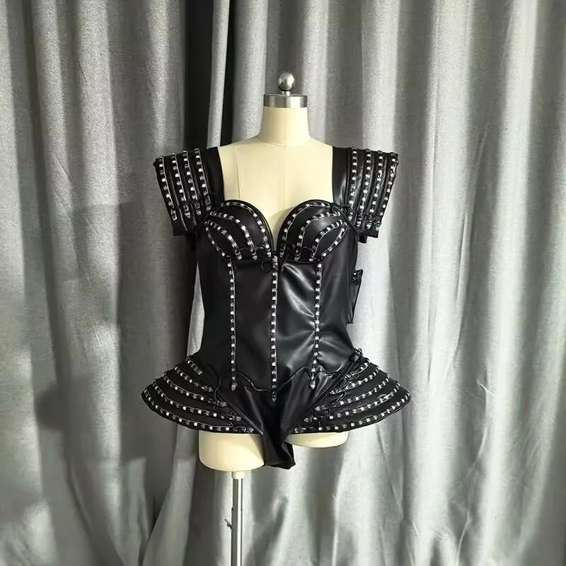 LED Light Dress Women's Color Change Bodysuit Fiber Optical Dance Costume DJ Suits Remote Control Stage Performance Wear