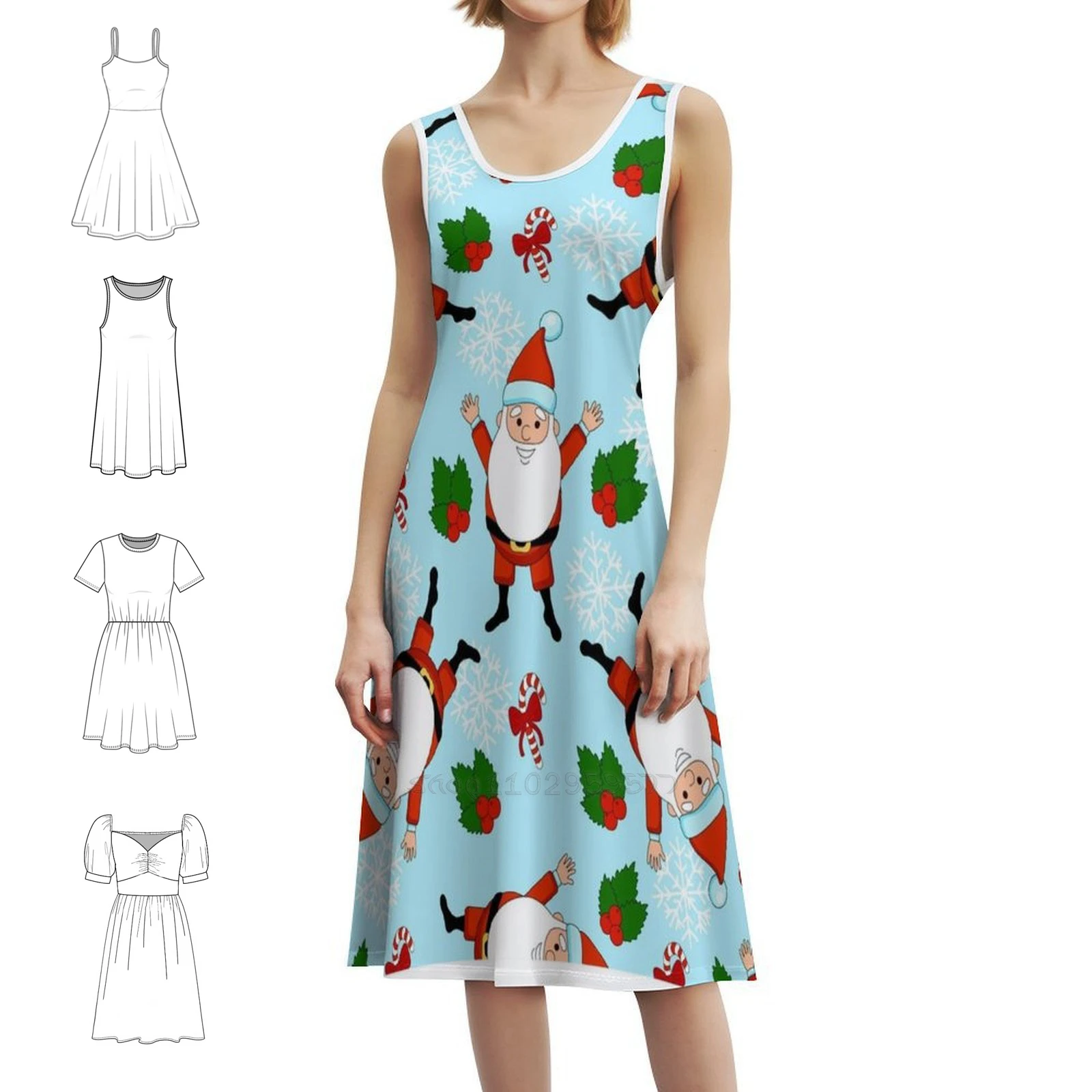 

Рождественское забавное с конфетами и милым Санта-Клаусом, повседневное платье в корейском стиле для женщин, простые повседневные офисные женские платья, рождественские платья