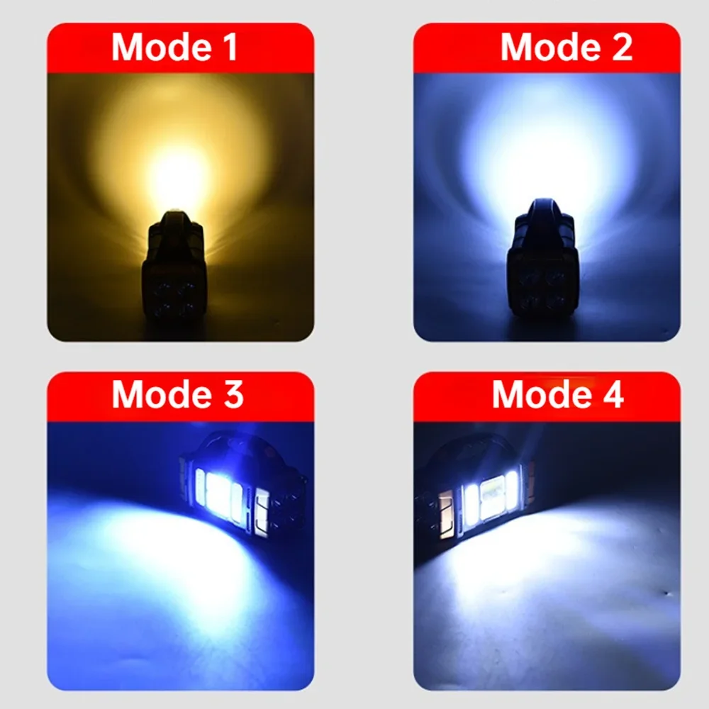 5000mAh Solar LED Flashlight COB Camping Lantern Work Light USB Charging Torch Light Waterproof Portable Searchlight Power Bank