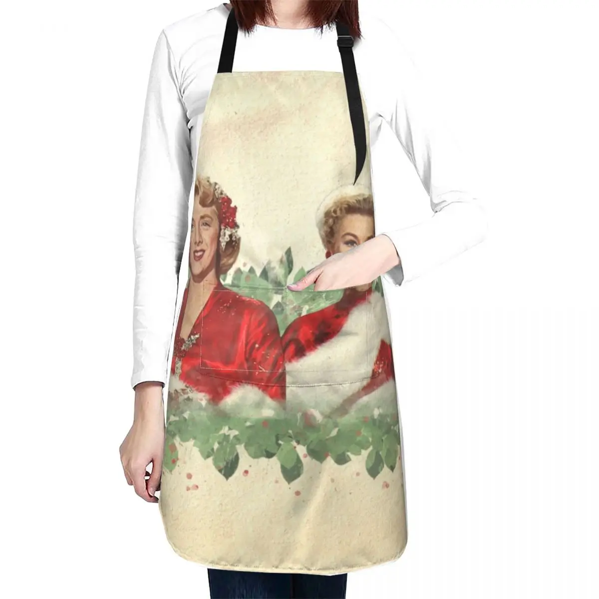 Sisters - A Merry White Christmas Apron Waterproof women Hairdresser Chef Uniform Women Kitchen Supplies Idea Goods Apron