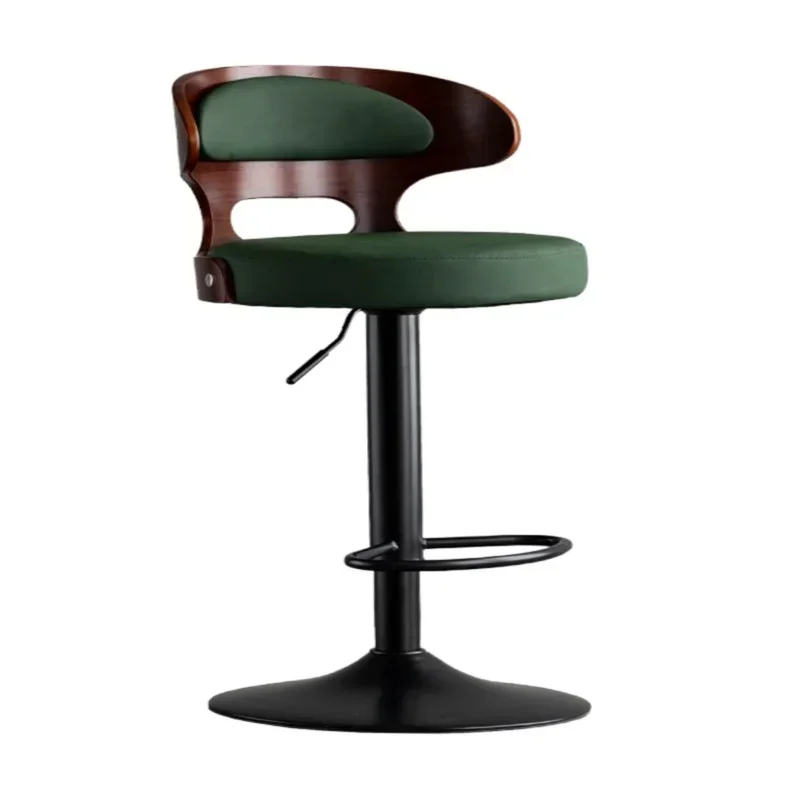 Adjustable Swivel Barstools Height Bentwood Bar Stools Modern Bar Chairs with Footrest Versatile Bar Seating