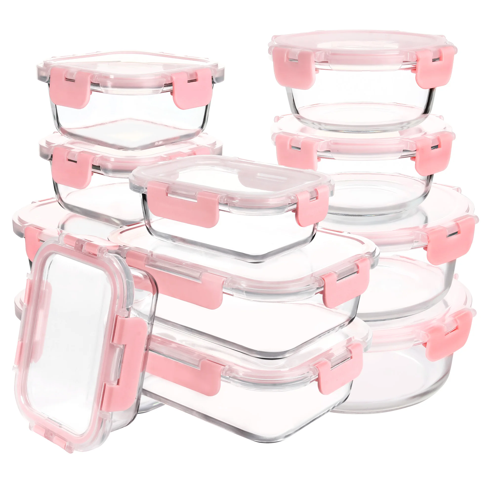 12 Pack Glass Food Containers With Lids, Leak-Proof Meal Prep Containers, Dishwasher/Freezer Safe Glass Storage Containers