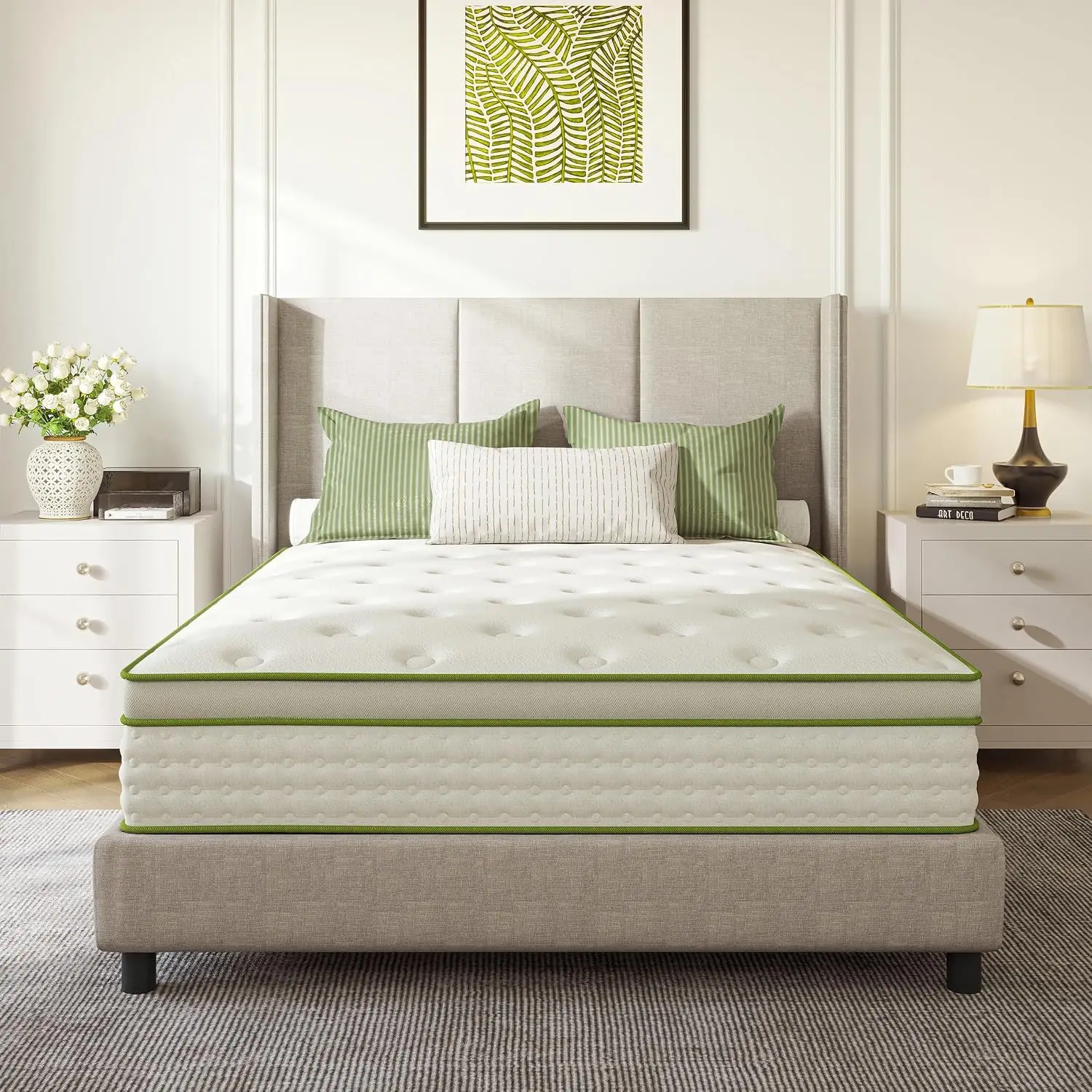 Queen12 Inches Foam Mattress in a Box with Individual Pocket Innerspring for Motion Isolation &Pressure Relief, Edge, Customized