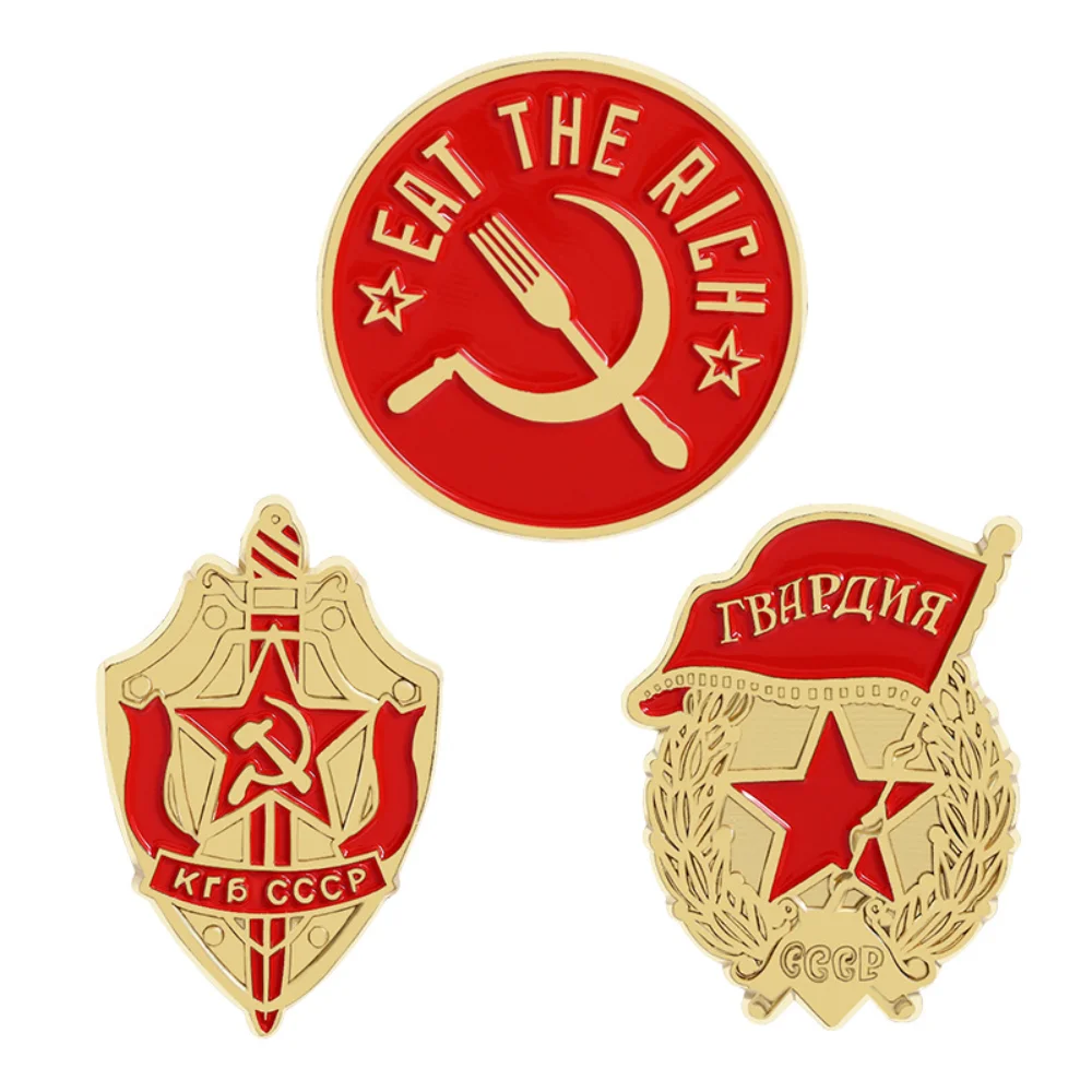 CCCP Soviet Style Commemorative Badge Suit Men's Shirt Collar Decoration Accessory