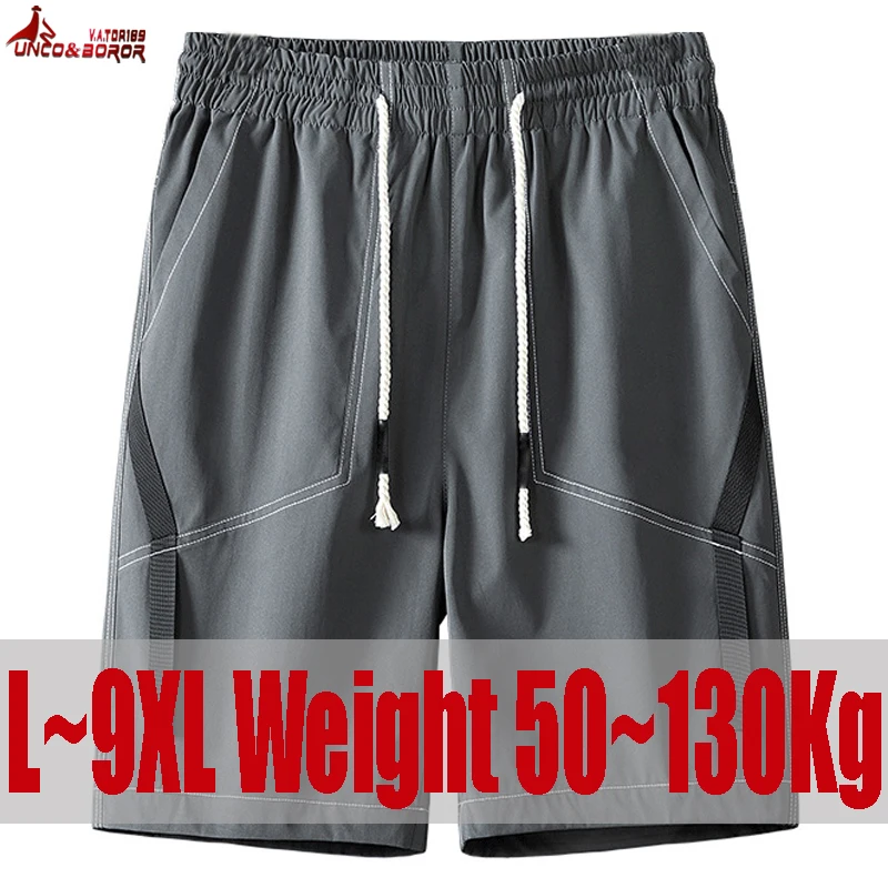 Plus Size 8XL 9XL Summer New Fashion Casual Shorts Men Five Quarter Pants Outwear Loose Comfortable Sports Shorts Men Clothing