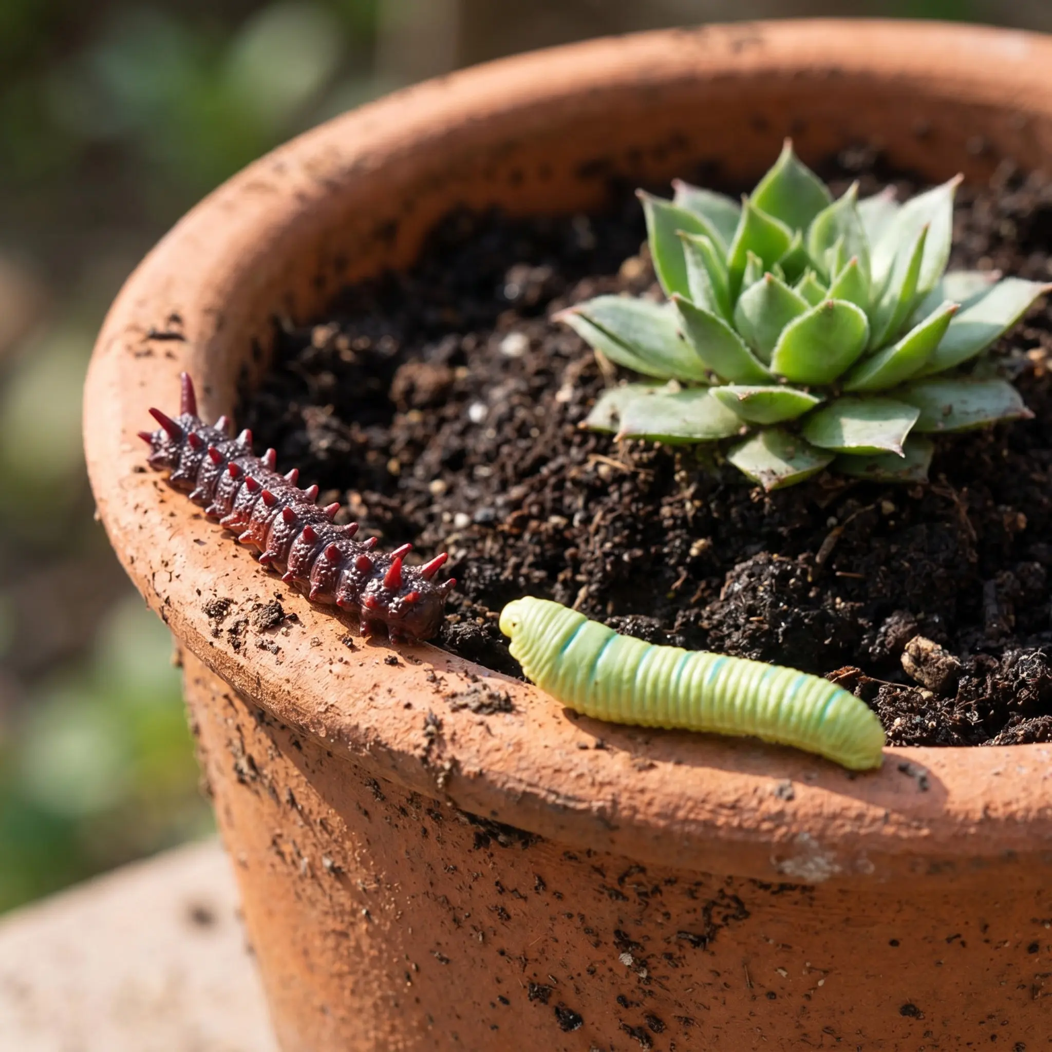 24Pcs Caterpillar Decoration for Home Garden Bonsai Landscape Ornament Premium Eco Friendly Lightweight Portable Adorable