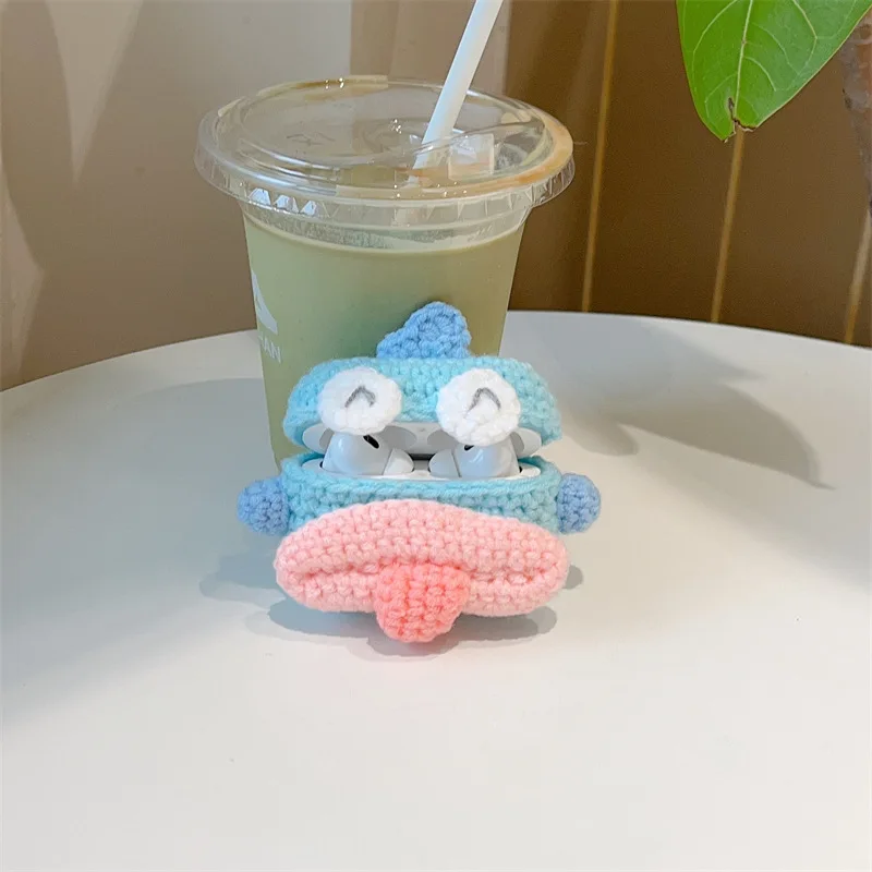 Woolen Knit Cartoon Fish Case para AirPods, Earbuds Bluetooth, caixa de carregamento, capa protetora do fone de ouvido, Airpod Pro
