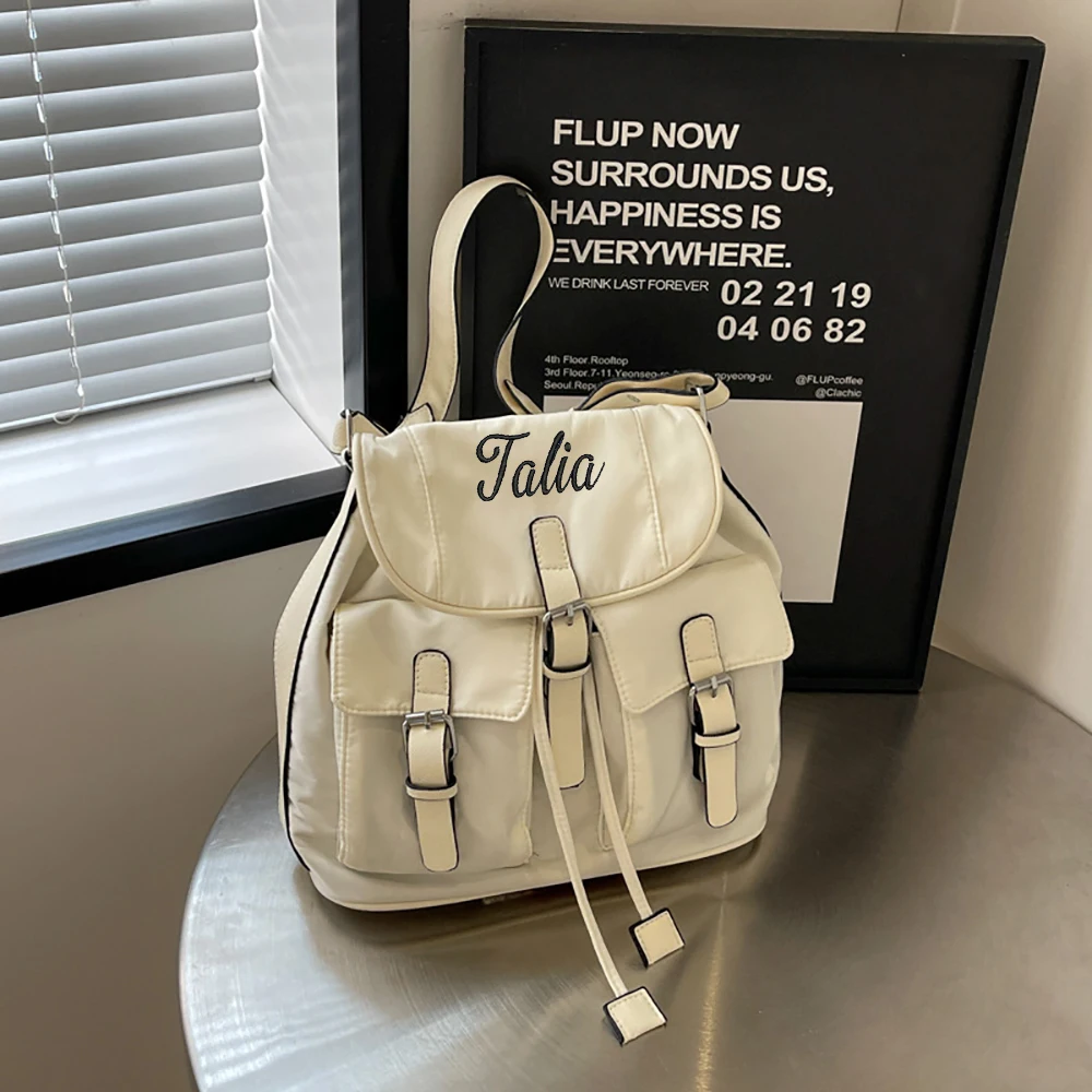 

Oxford Cloth Pocket Single Shoulder Leisure Bucket Bag, Retro Multi-Functional Armpit Crossbody Bag, Personalized Embroidery