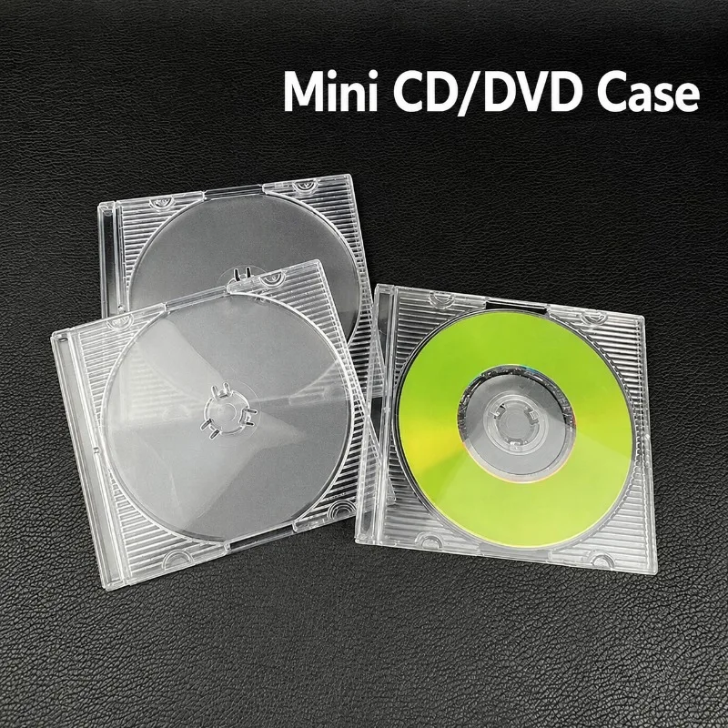 3 Inch Clear Plastic CD Case Transparent Storage Box for Mini Disc Lightweight Plastic DVD Holder Single Disc Protective