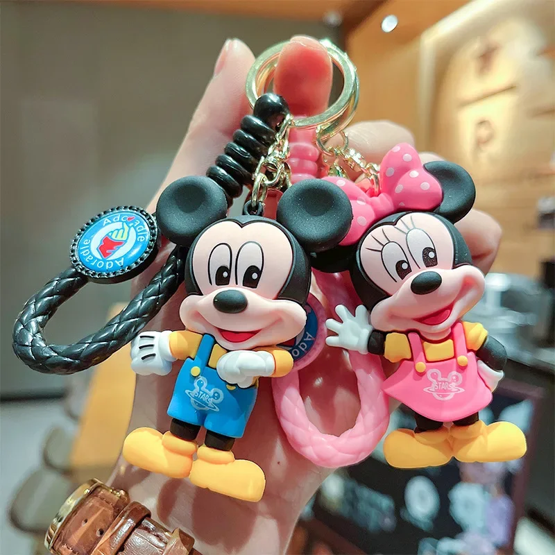 

Disney Mickey Keychain Cartoon Minnie Donald Duck Key Chain Kawaii 3D Doll Car Keychain Cute Bag Hanging Ornaments Wholesale