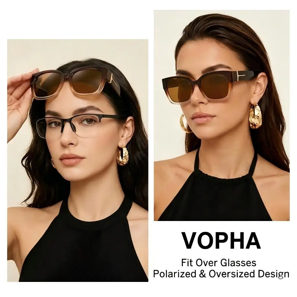 Polarisierte UV400 Überbrille für Herren und Damen, Überbrille für Korrekturbrillen, zum Fahren und Angeln, mit Halteband T04 – Detail 9