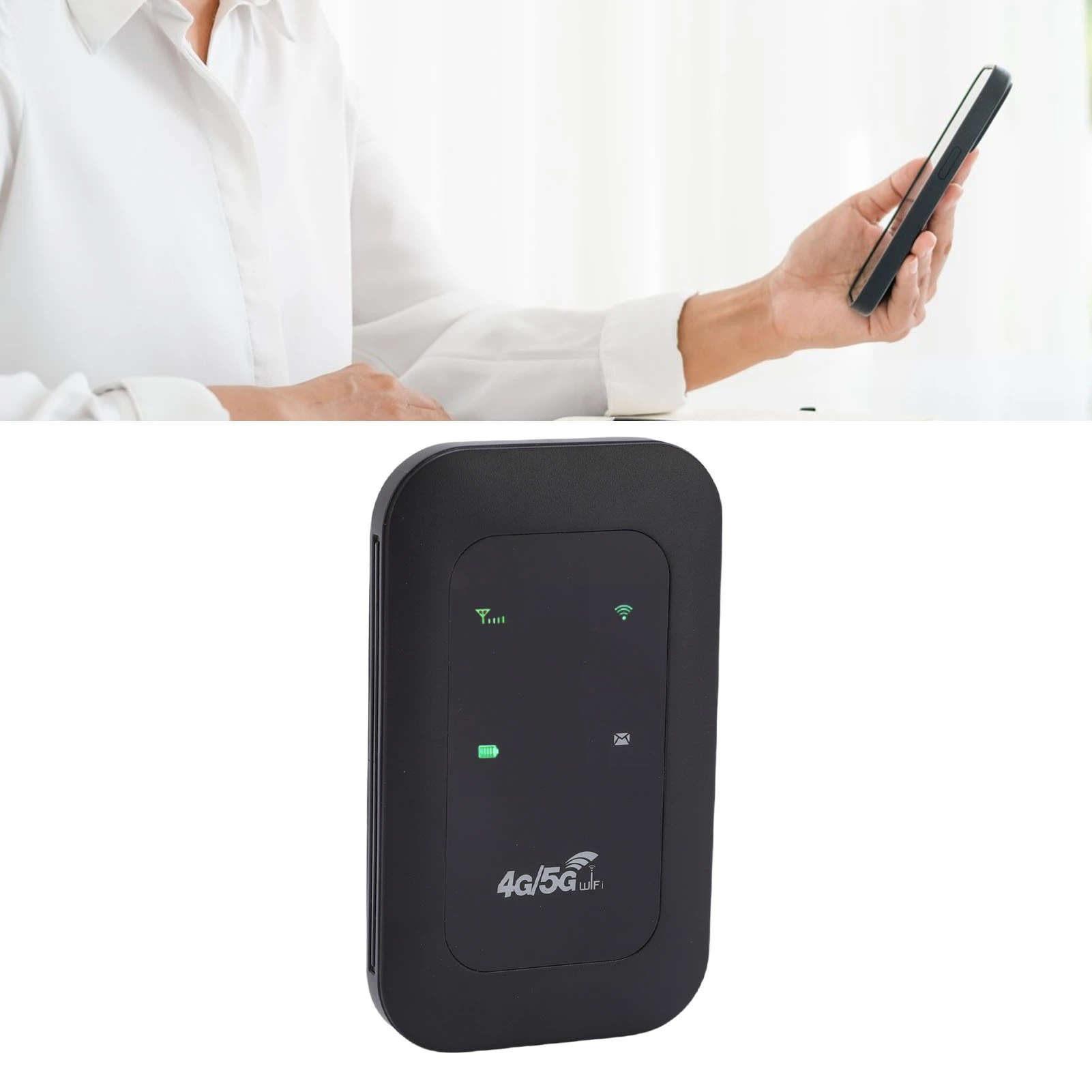 Mobile WiFi Router Supports 10 Connected Devices Color LED Display Screen 300Mbps High Speed 4G 5G WiFi Hotspot for Camping