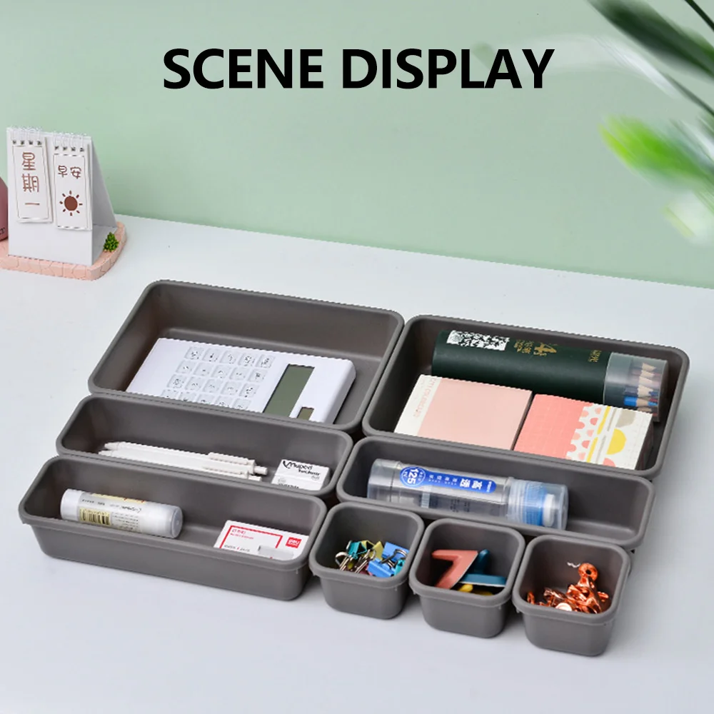 8pcs/set Closet Drawer Organizer Storage Box Make Up Cosmetics Sundries Divider Trays Holder Kitchen Bathroom Jewellery Holder