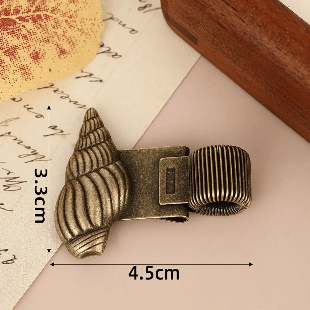 Metal Pen Loop Holder Anti-lost Multi-functional Spring Pen Clip Ancient-style Marine Animal Secure Grip Metal Pen Holder