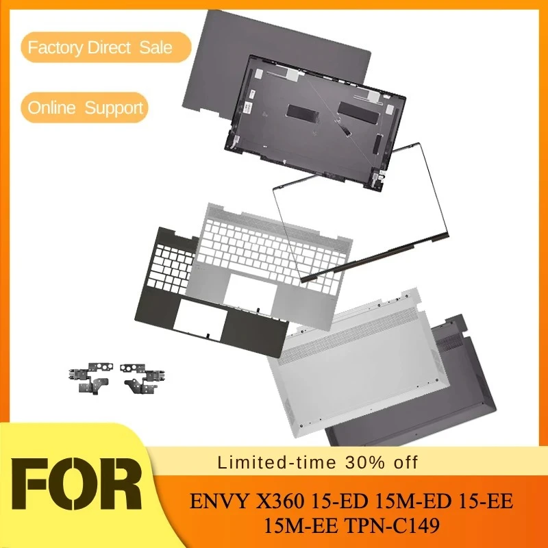LCD Screen Back Cover/Front Bezel/Palmrest/Top Bottom Case/Hinges For HP ENVY X360 15-ED 15M-ED 15-EE 15M-EE TPN-C149