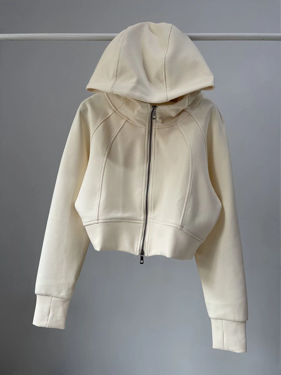 미국 스타일 스파이시 걸 패셔너블 에어 레이어 스포츠 스웨트셔츠 여성 루즈 지퍼 오픈 가디건 후드 탑 단색