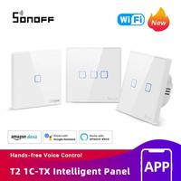 Itead SONOFF T2/ T3 EU/ UK/ US Wifi/RF Smart Wall Touch Switch 1/2/3 Gang Wifi Light Switches For Ewelink Alexa Google Home