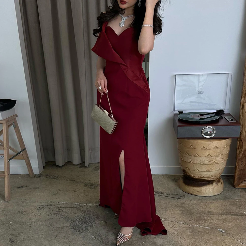 Vestido de noche sencillo con cuello en V, sirena clásica, vestidos de cóctel personalizados, tren de barrido moderno, vestidos de celebridades