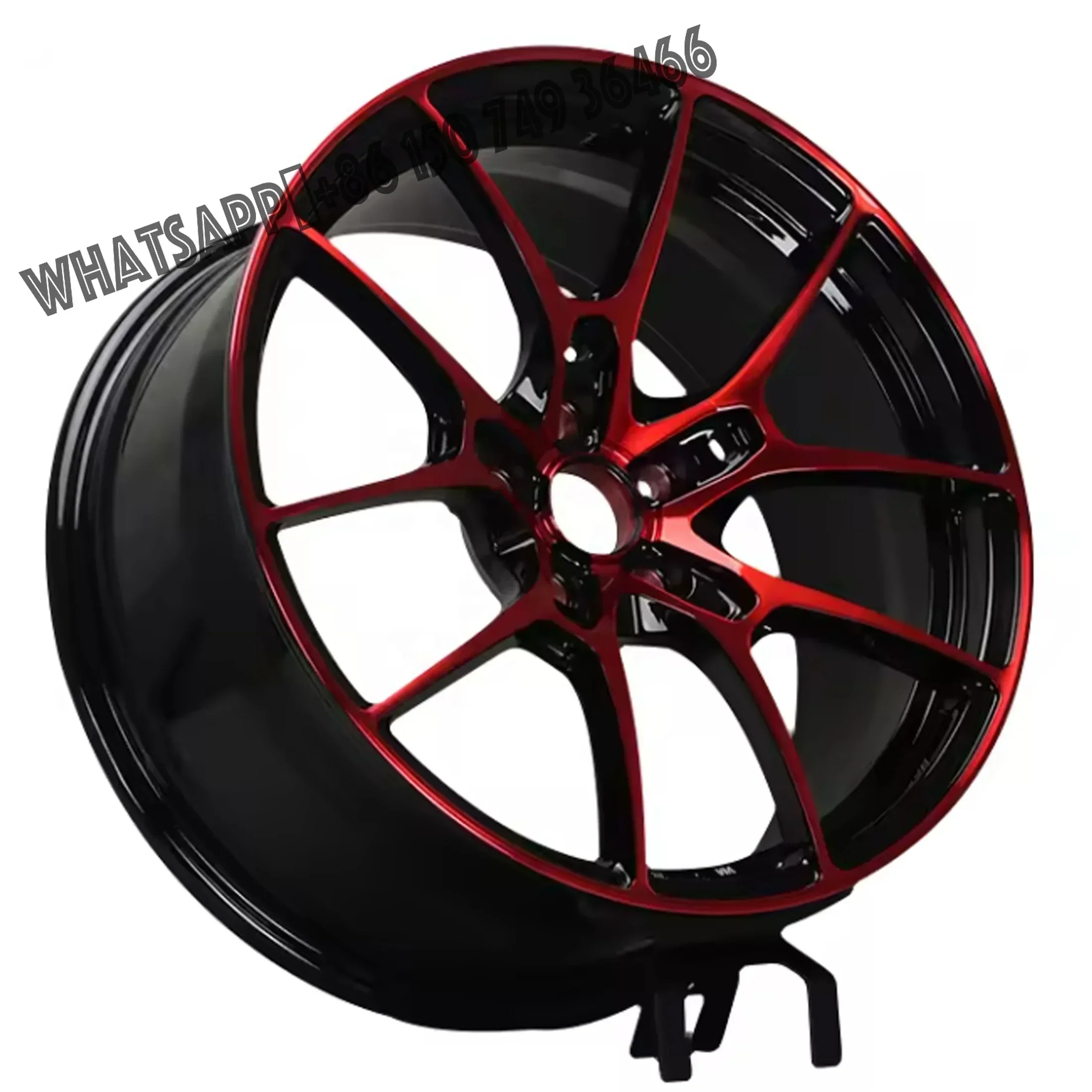 6061-T6 18 19 20 21 22 23 Inch Black and Red One-piece Forged Alloy Wheels for Lamborghini BMW Mercedes Land Rover