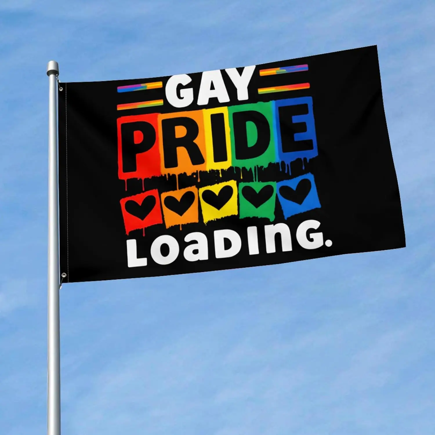 Flagicts 100% Polyester Rainbow Pride Flag Gay Pride Loading Flag