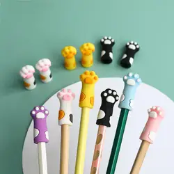 Lindo portalápices con tapa de lápices con forma de pata de gato, 12 Uds. Soporte extensor de lápiz con forma de pata de gato, Protector de herramientas de manicura y pedicura
