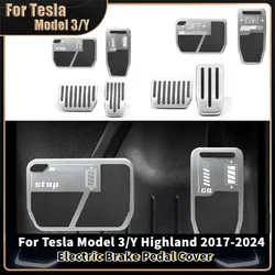 Capas de pedal de freio para modelo Y 2023 2024 Tesla Modelo 3 Highland Acelerador Capas de freio capa de metal de freio 2021 Auto Acessórios