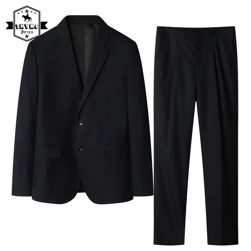 

Autumn Business Plus Size Set Mens (Blazer + Trousers) British Style Fashion Gentleman Suits Male Single Breasted Suit Jackets